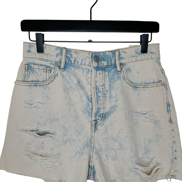 PacSun Jean Shorts Women's 27 Icon Acid Distressed Cut Off High Rise Button Fly - Picture 2 of 7